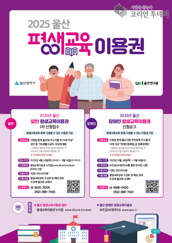울산시, 2025년 평생교육이용권 지원 확대