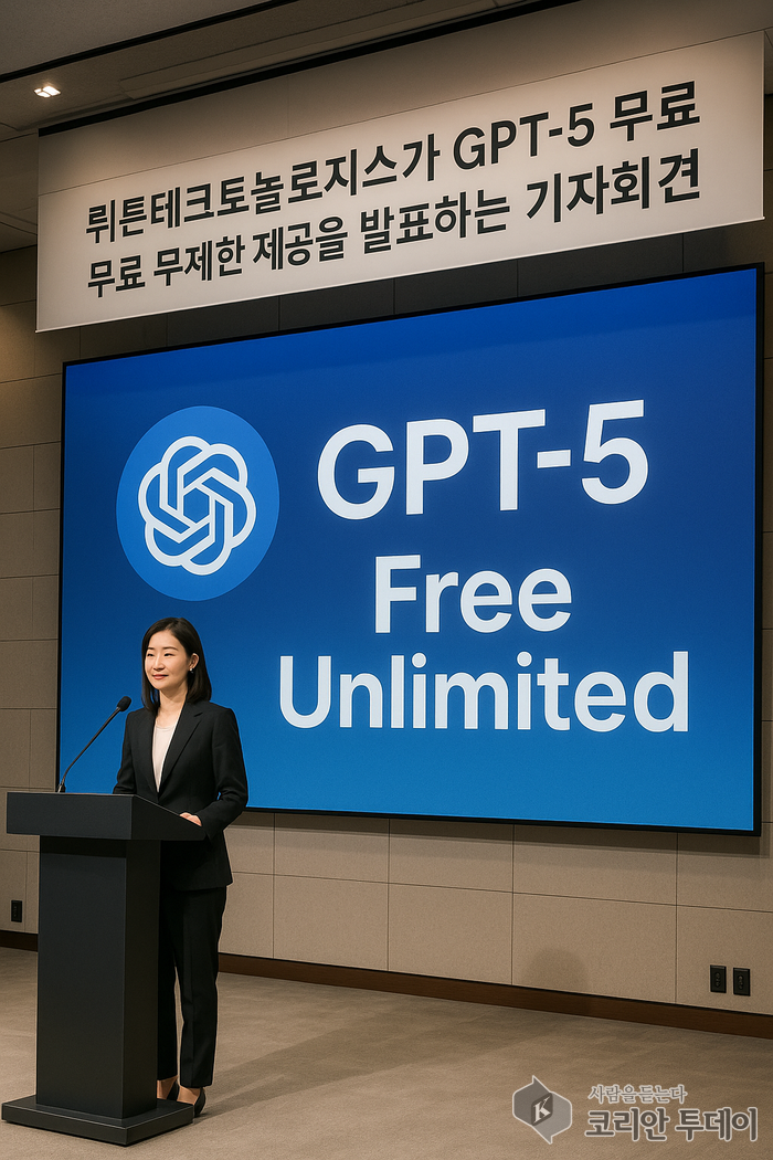 뤼튼테크놀로지스가 오픈AI GPT-5 유료 서비스를 무료 무제한으로 제공한다. 국내 최초 GPT-4 무료화에 이어 AI 대중화를 위한 두 번째 혁신이다.