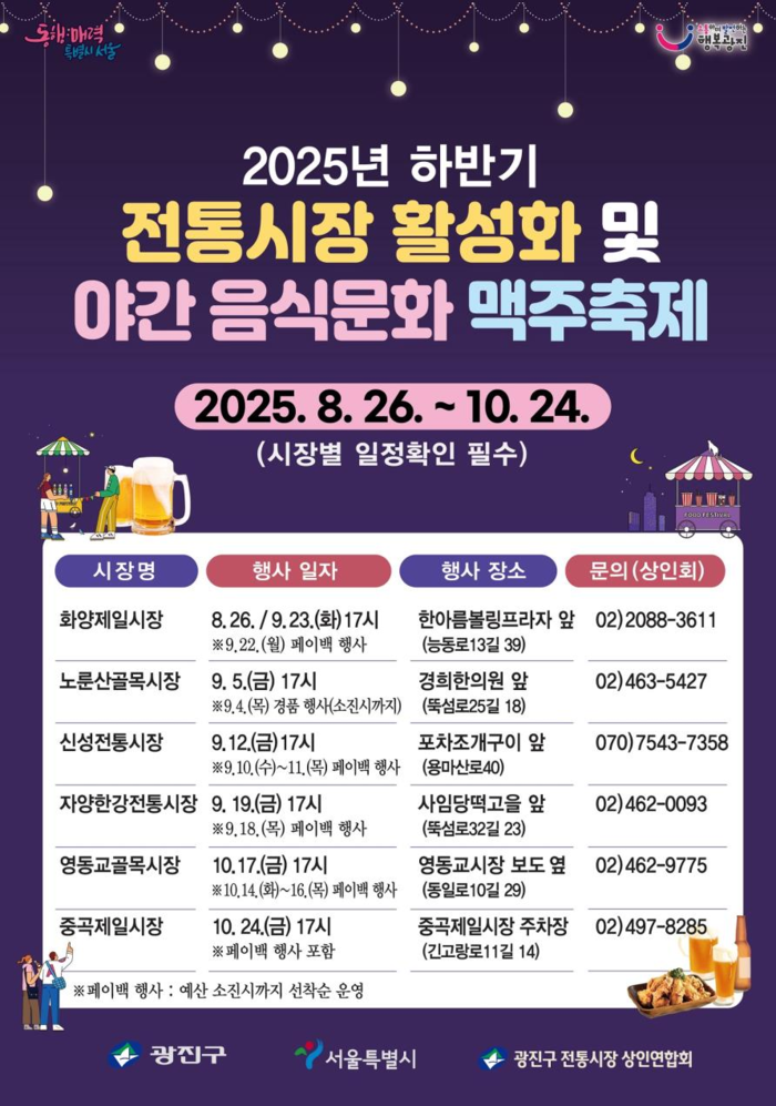 2025 전통시장 활성화 축제, 광진구에서 하반기 잇따라 개최