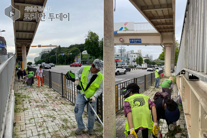 구월4동, 제초작업으로 도시환경 정비…보행로·경관 개선