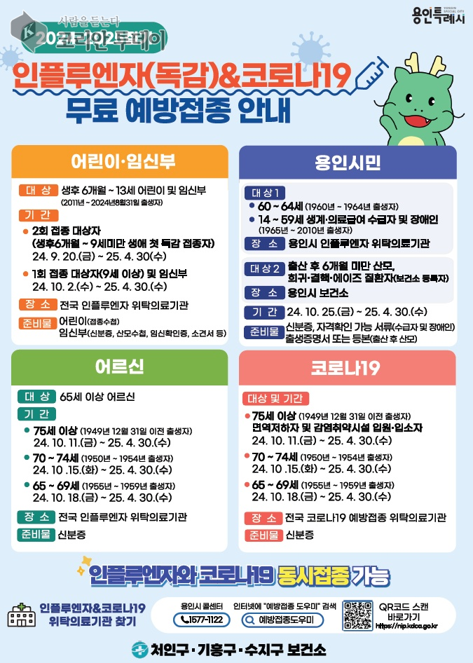 9월 20일부터 인플루엔자 무료 예방접종 시작