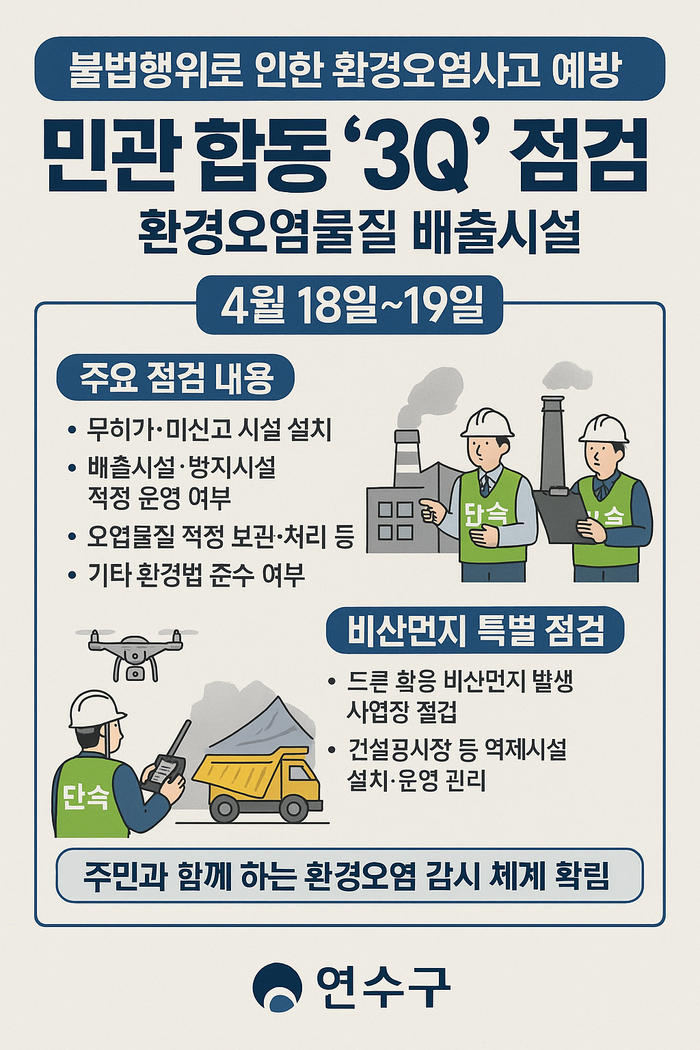 연수구, 환경오염 사고 예방 위한 ‘민·관 합동점검’