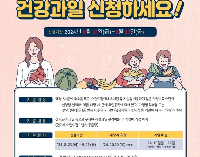 가정보육 어린이 위한 ‘건강과일 꾸러미’ 지원 시작