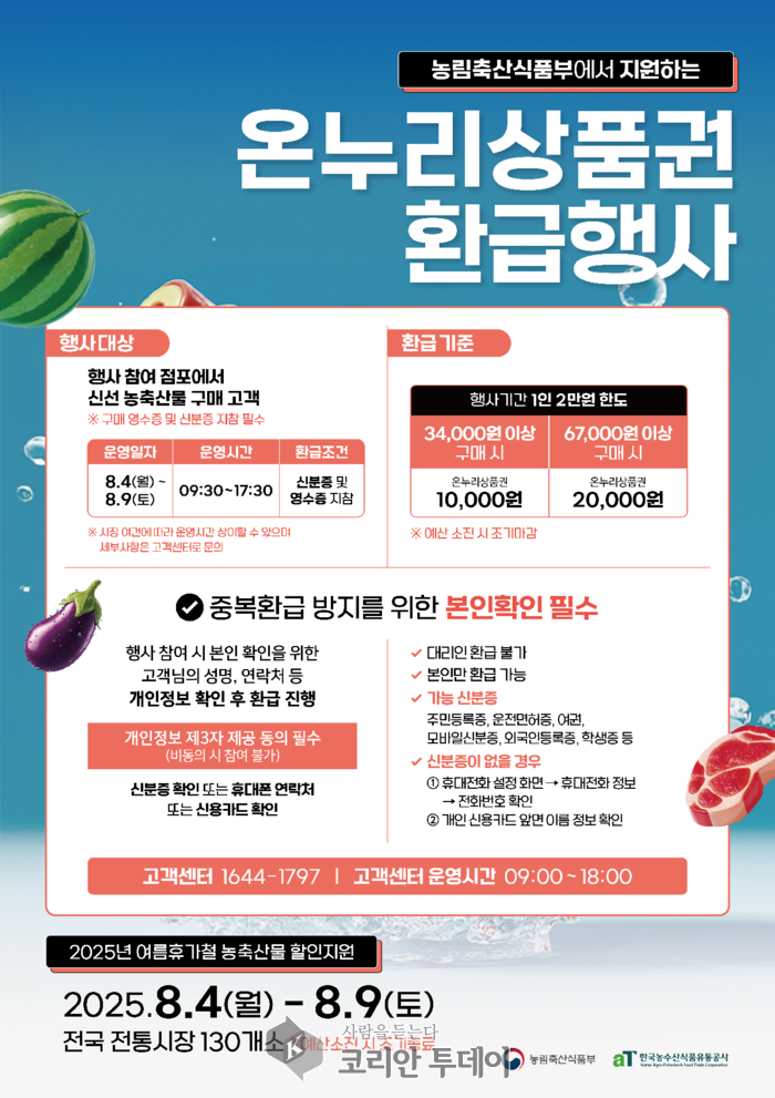 “여름 휴가철, 전통시장에서 장보면 온누리상품권까지 챙긴다”
