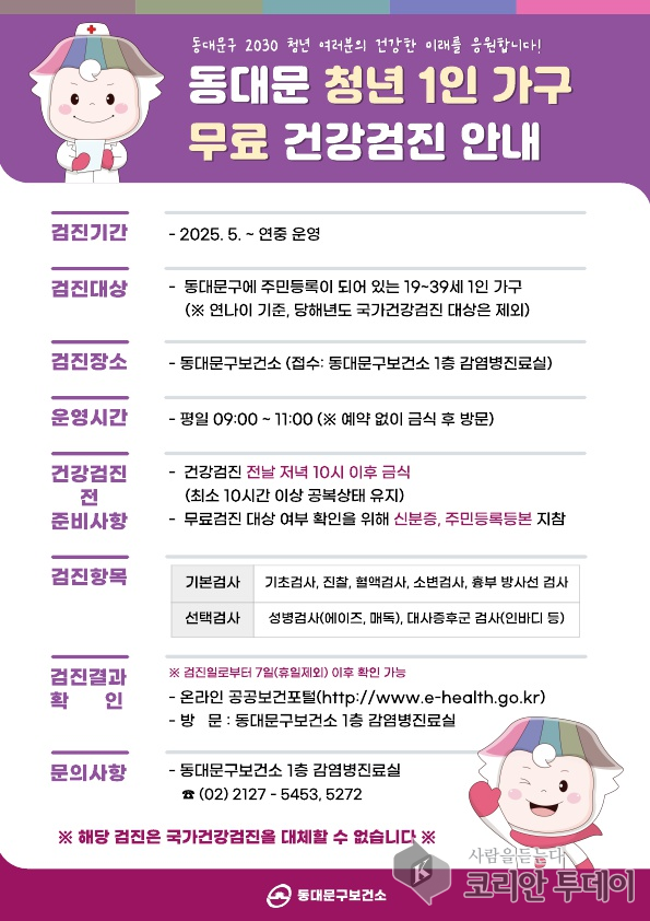 청년 1인가구를 위한 무료 건강검진 첫 시행