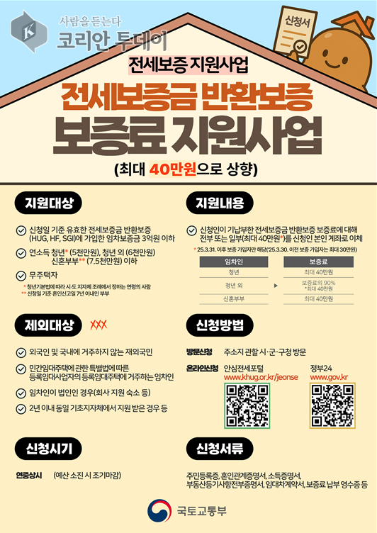 세종시, 전세보증금 보증료 지원 확대…최대 40만 원