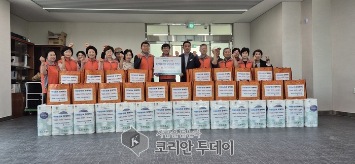 미양면 지역사회보장협의체, ‘사랑의 꾸러미’ 나눔 행사 진행