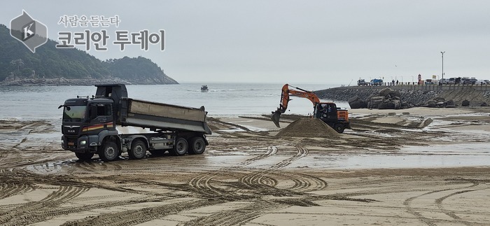 을왕리 해수욕장 양빈사업 마무리로 여름준비
