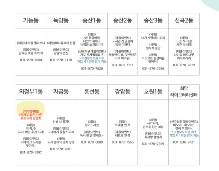 9월 독서의 달 맞아 공립 작은도서관 다채로운 행사 개최