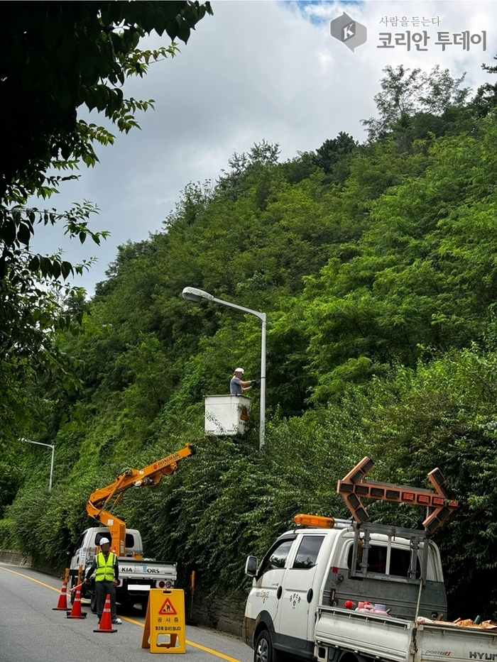 추석 명절 대비 서부로 도로조명시설 일제 점검