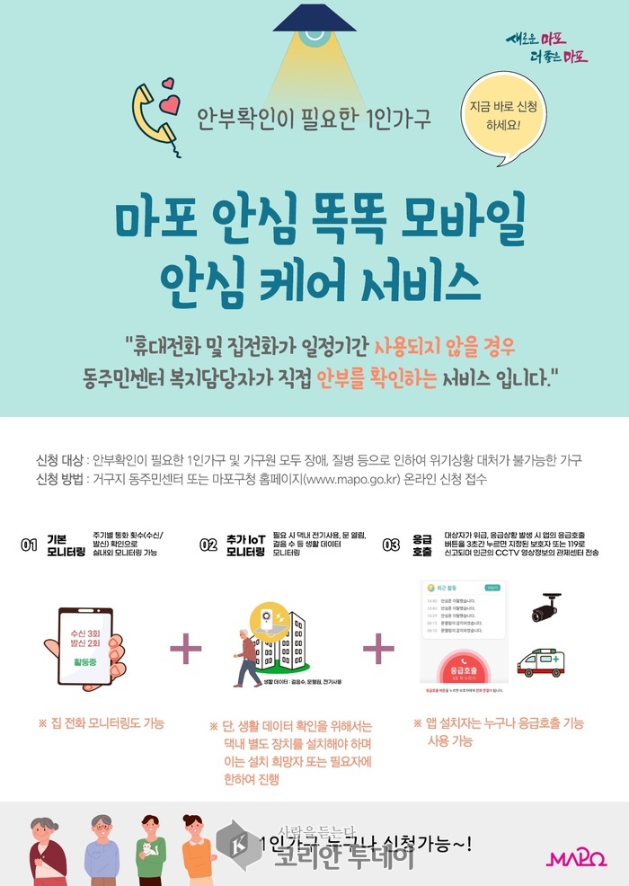 "주말에도 똑똑!… 마포구, 고독사 막는 ‘안심케어’ 비밀 병기 공개"